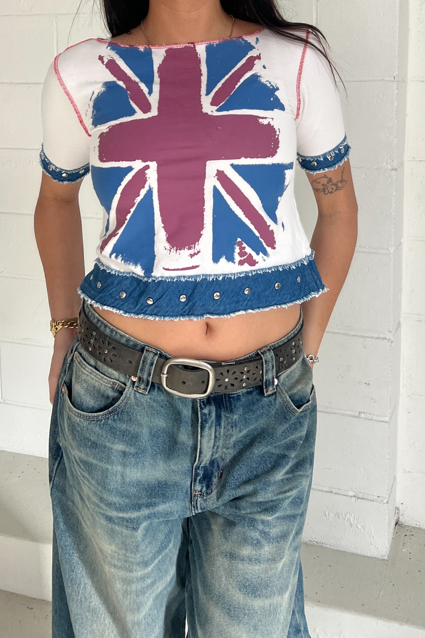 F M N union jack graphic tank