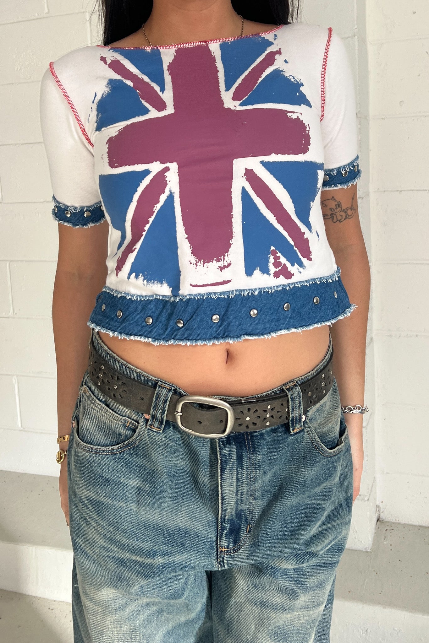 F M N union jack graphic tank