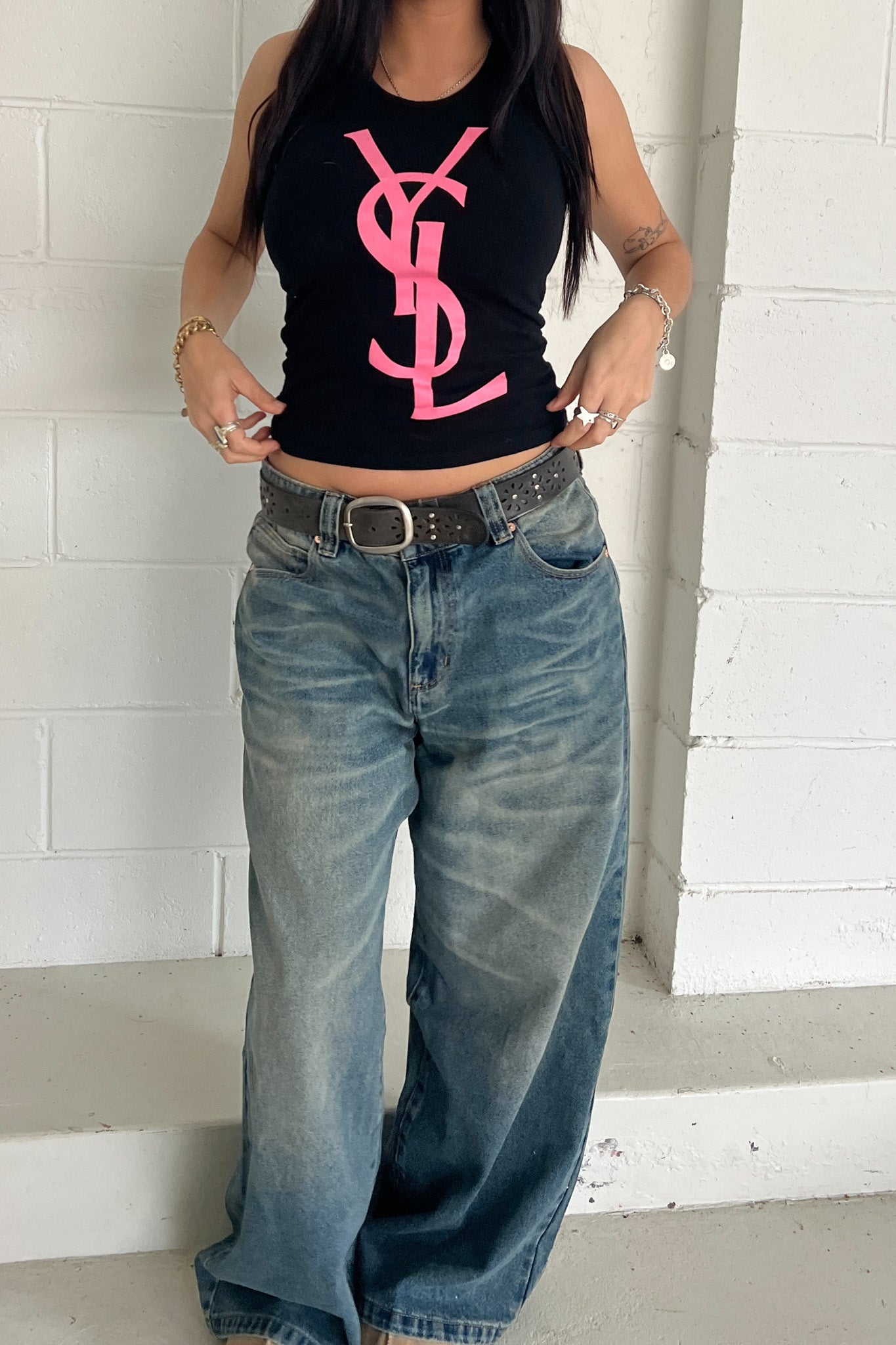 YSL black & pink tank