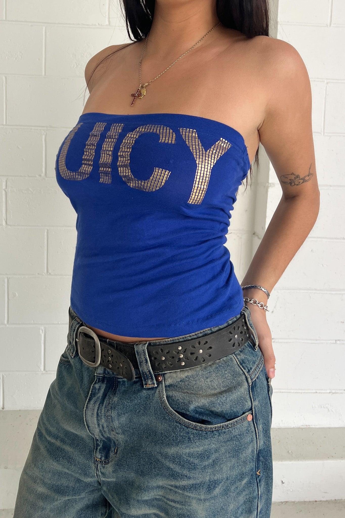 JUICY blue bandeau top