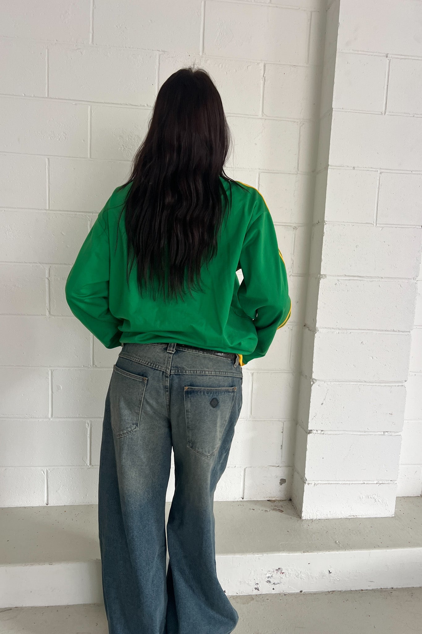 ADIDAS green & yellow track jacket