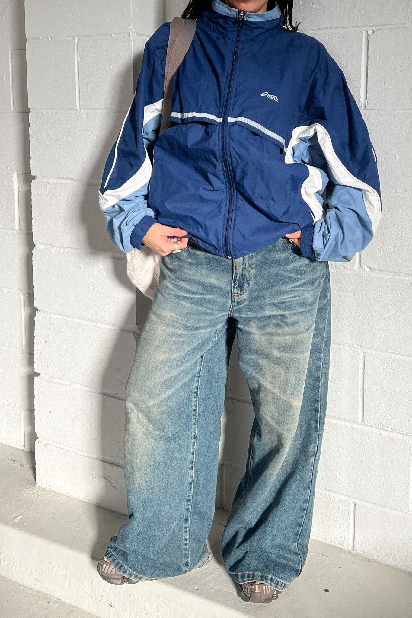 ASICS blue two tone windbreaker