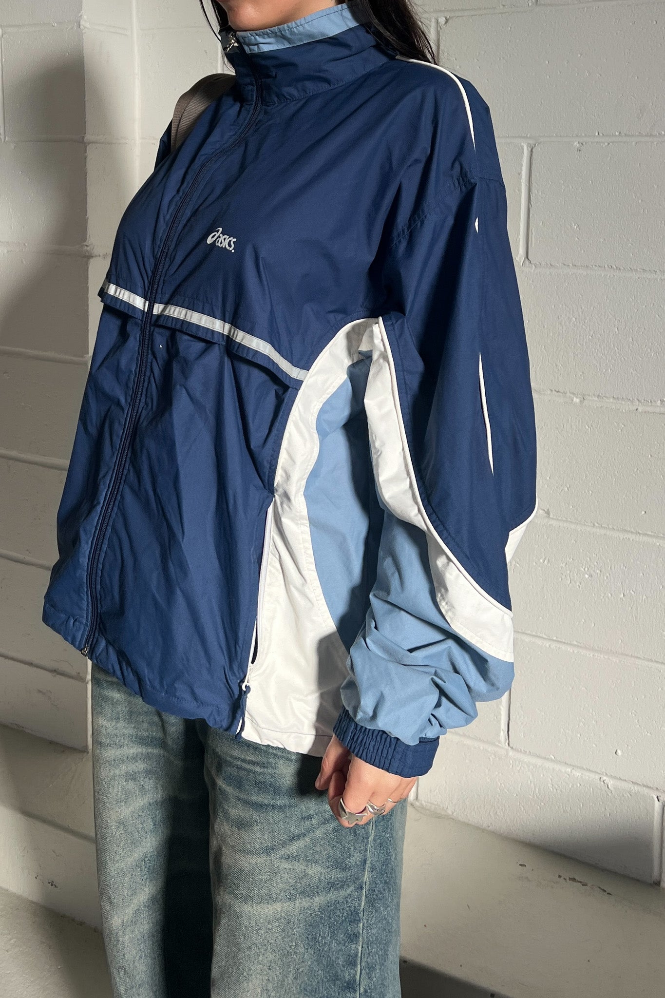 ASICS blue two tone windbreaker