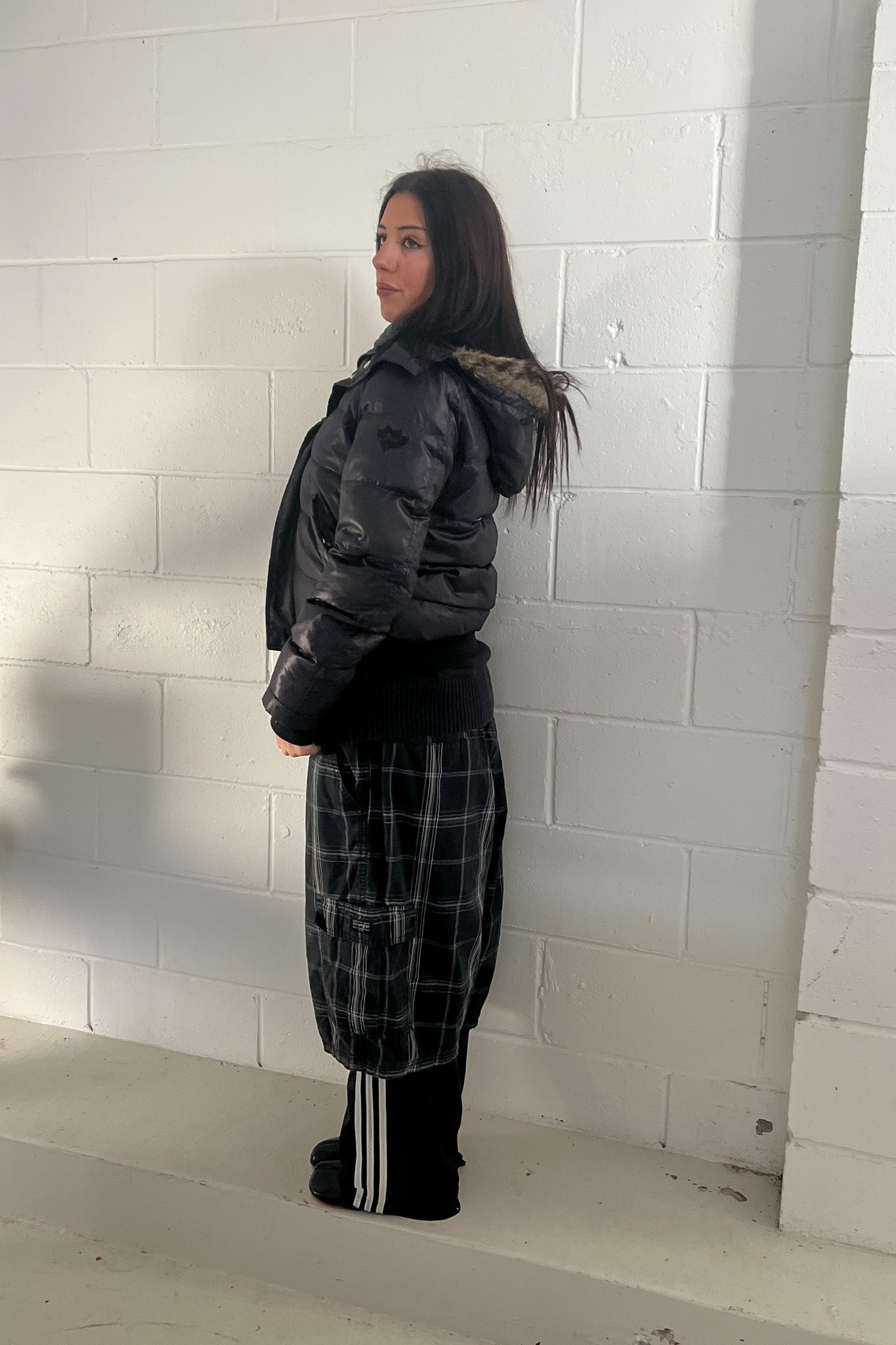 DIESEL vintage black puffer jacket - Fur trimming
