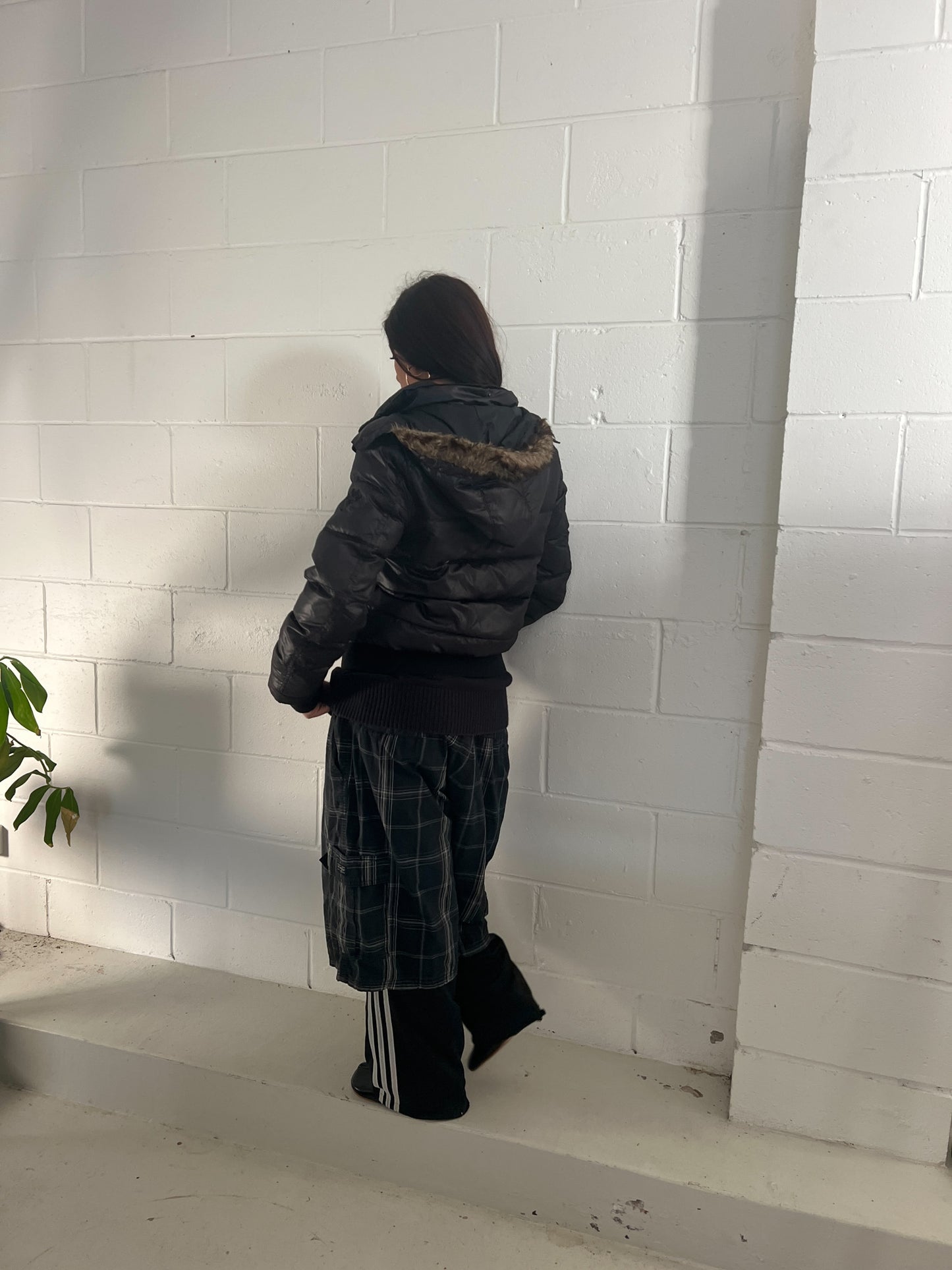 DIESEL vintage black puffer jacket - Fur trimming