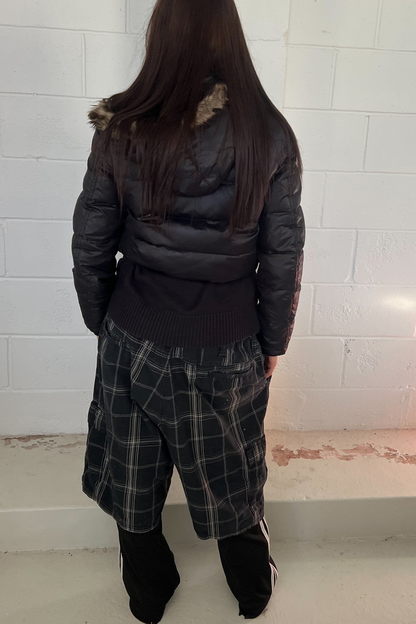DIESEL vintage black puffer jacket - Fur trimming