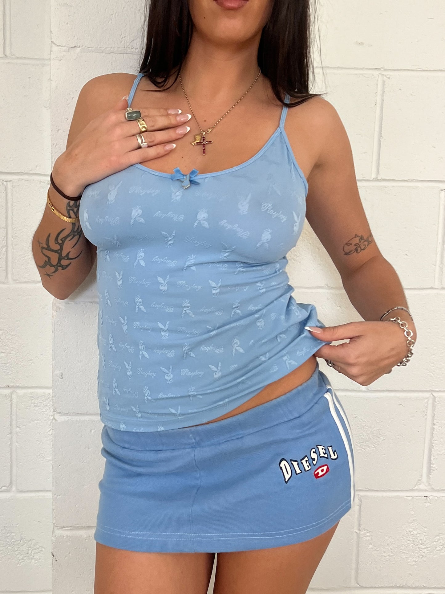 PLAYBOY baby blue tank