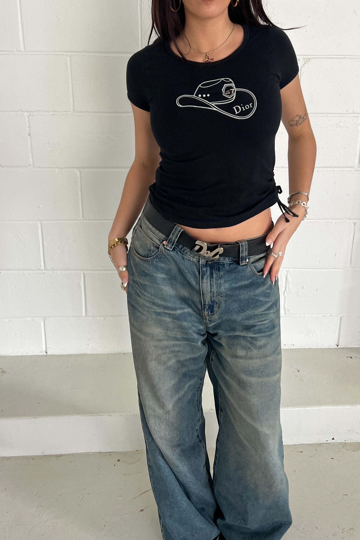 DIOR silver living cowboy graphic tank