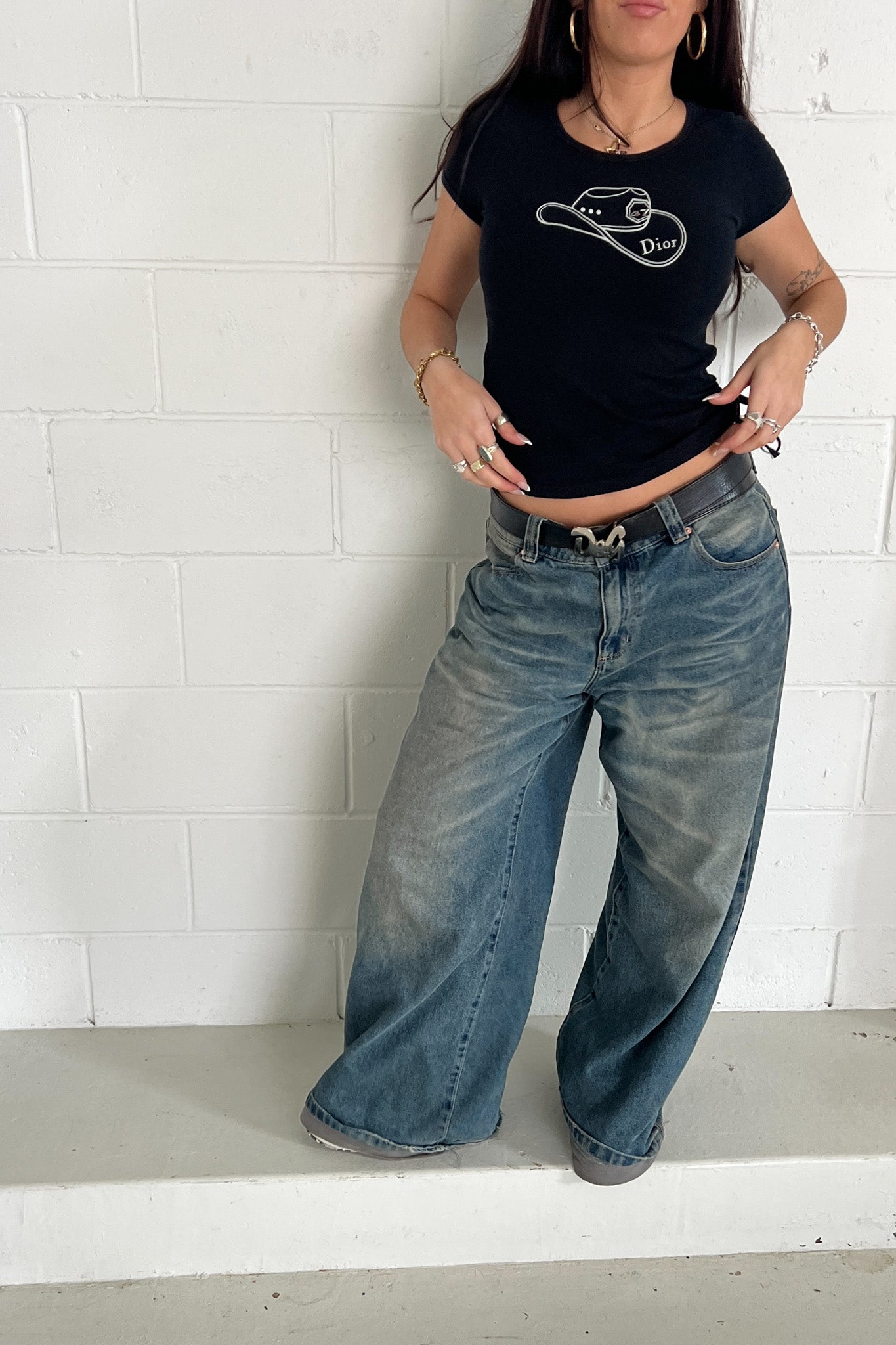 DIOR silver living cowboy graphic tank
