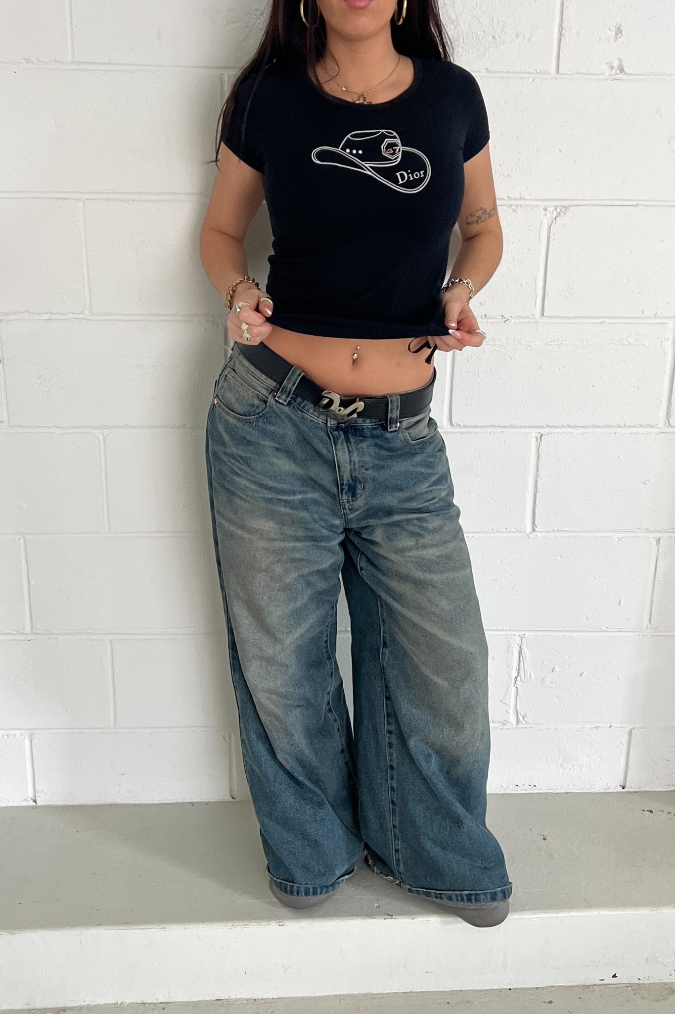 DIOR silver living cowboy graphic tank