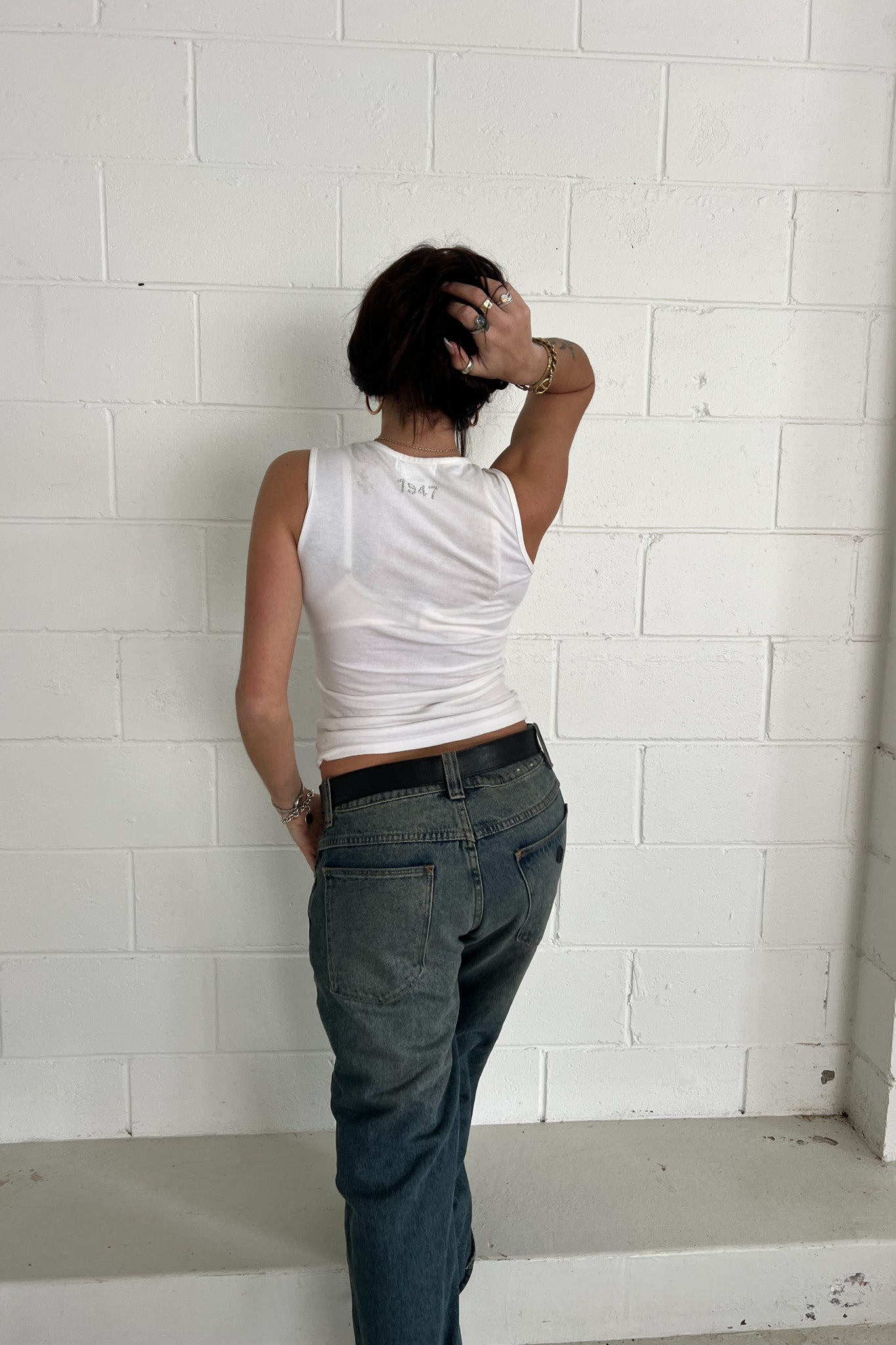 J'ADORE DIOR white embellished crop