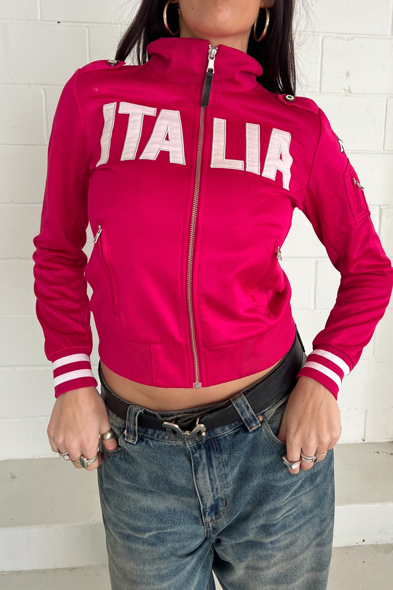 ITALIA hot pink jacket ★ Size large