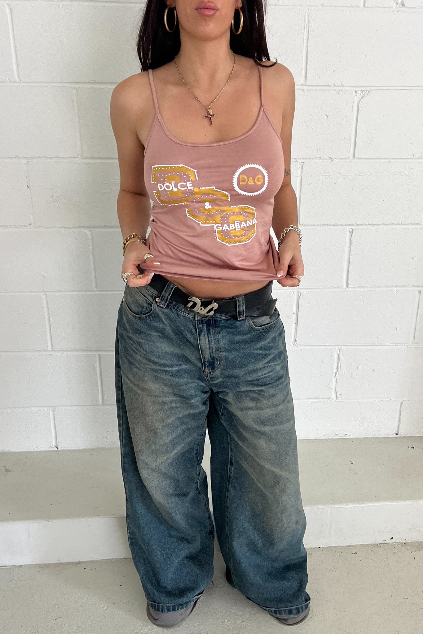 DOLCE & GABBANA plum embellished tank ★ Size XS