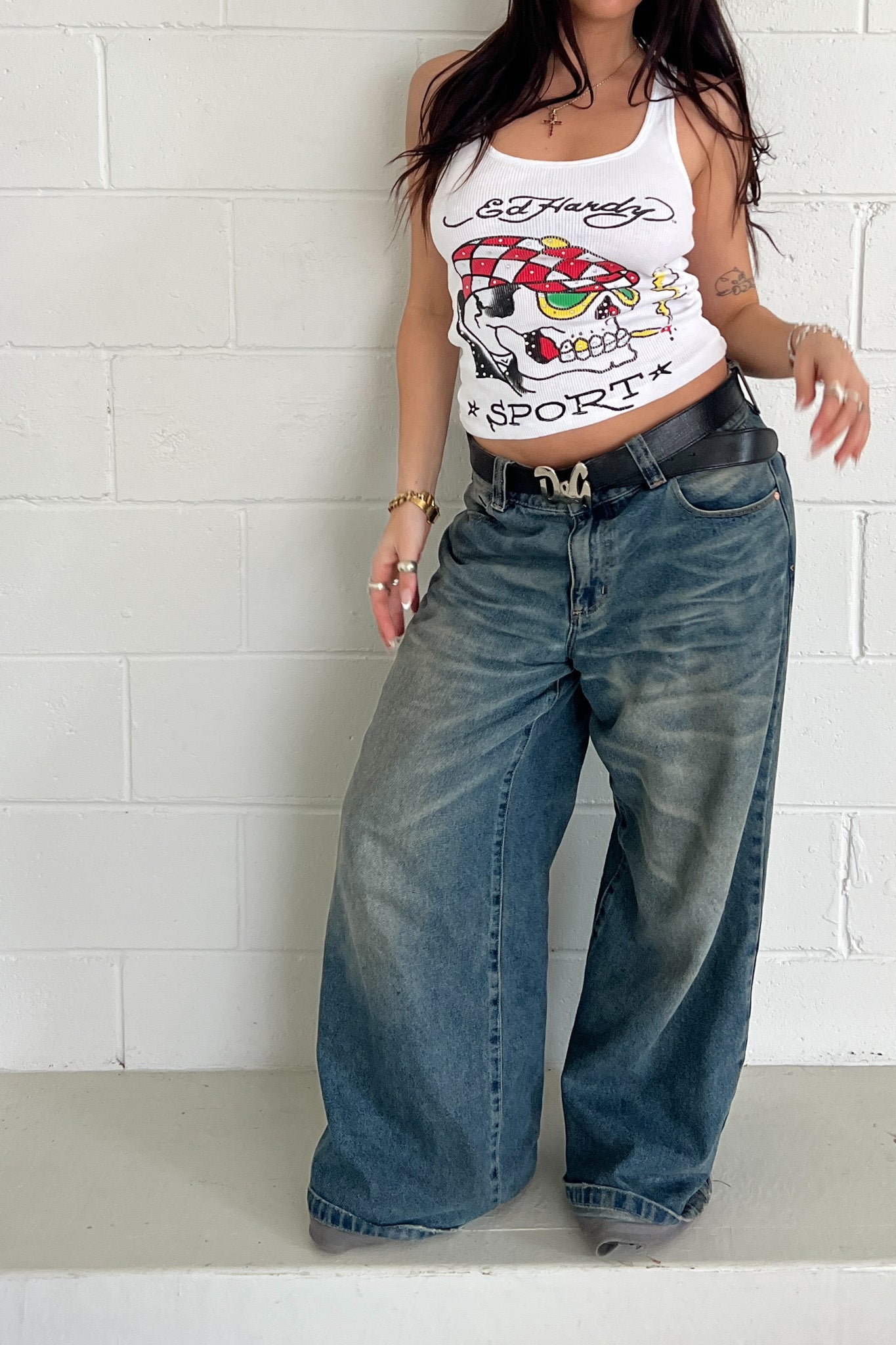 ED HARDY embellished tank