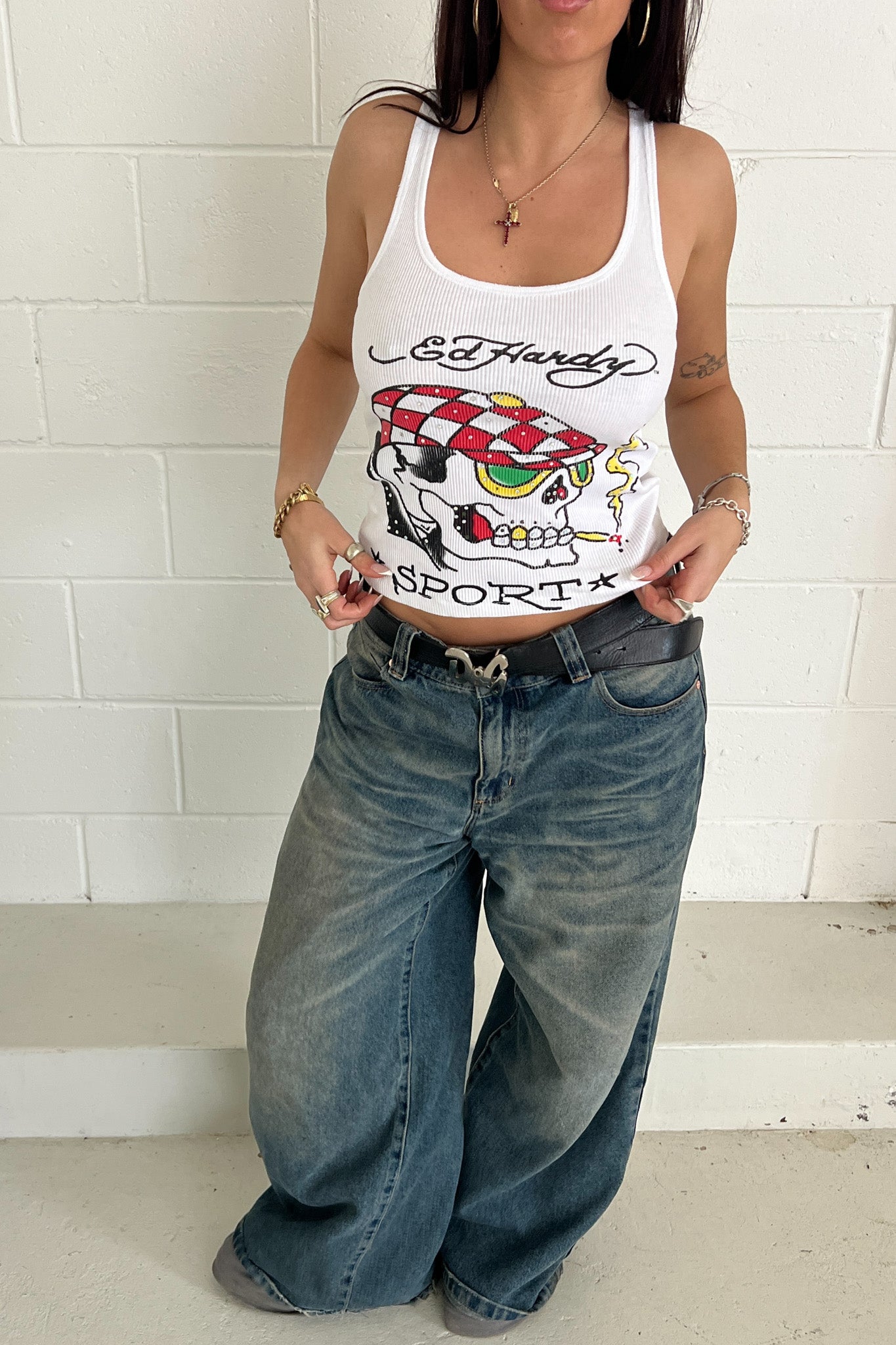 ED HARDY embellished tank