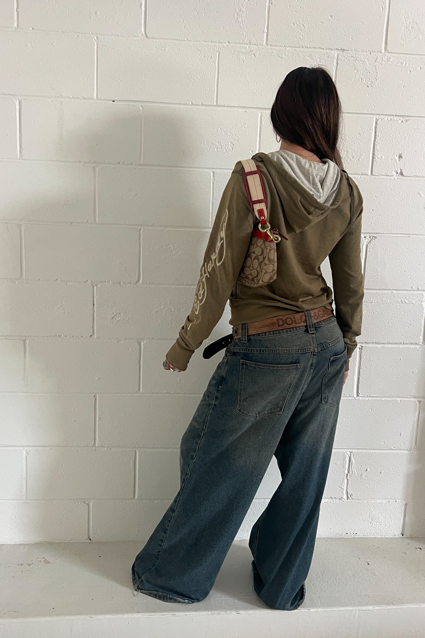 ED HARDY khaki zip up ★ Estimated size 8