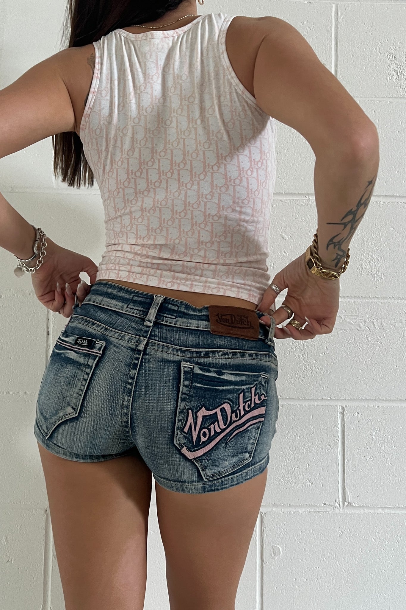 VON DUTCH denim micro shorts ★ Size 29"