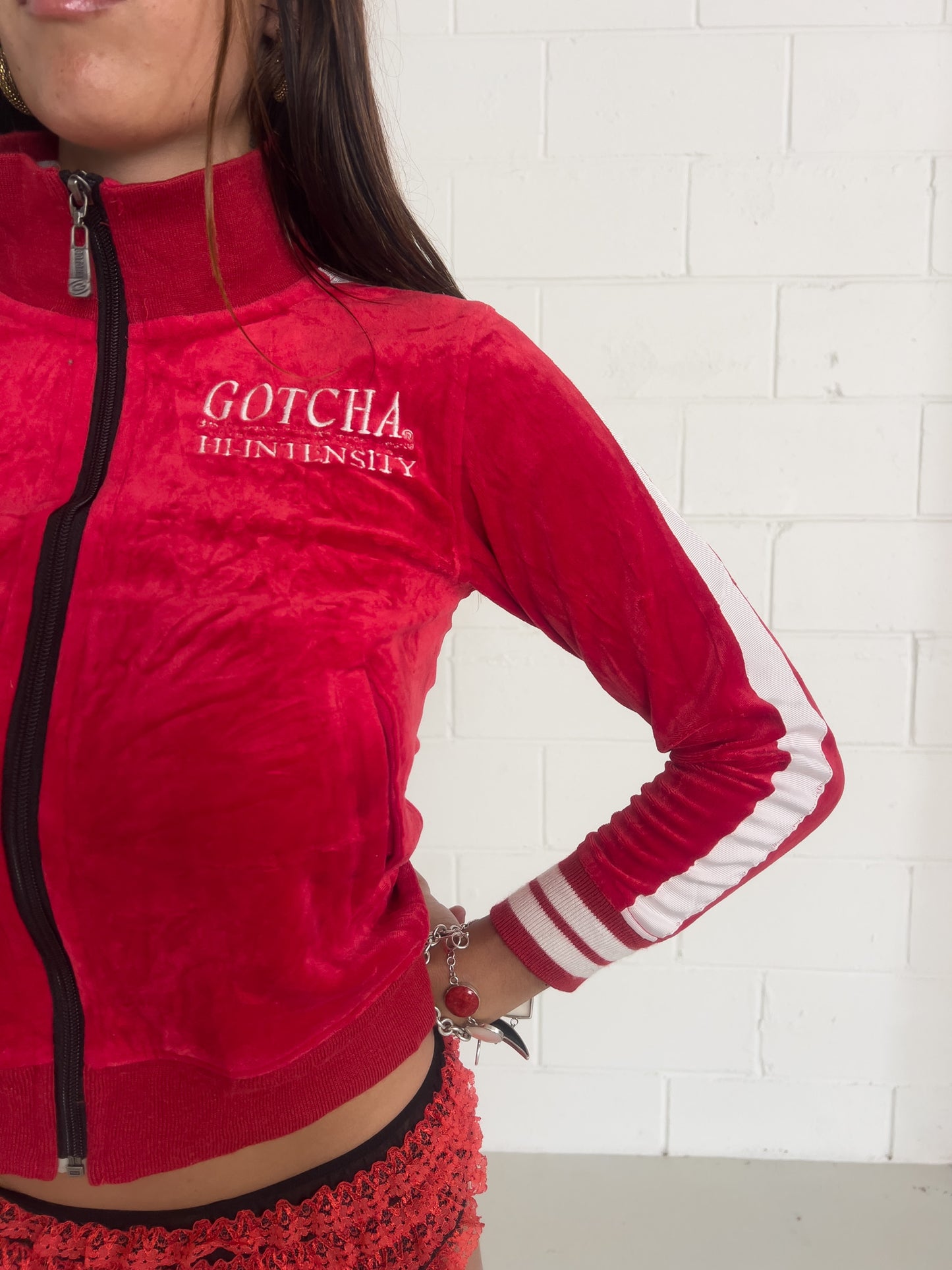 GOTCHA red velvet trackjacket ★ Size estimated XS
