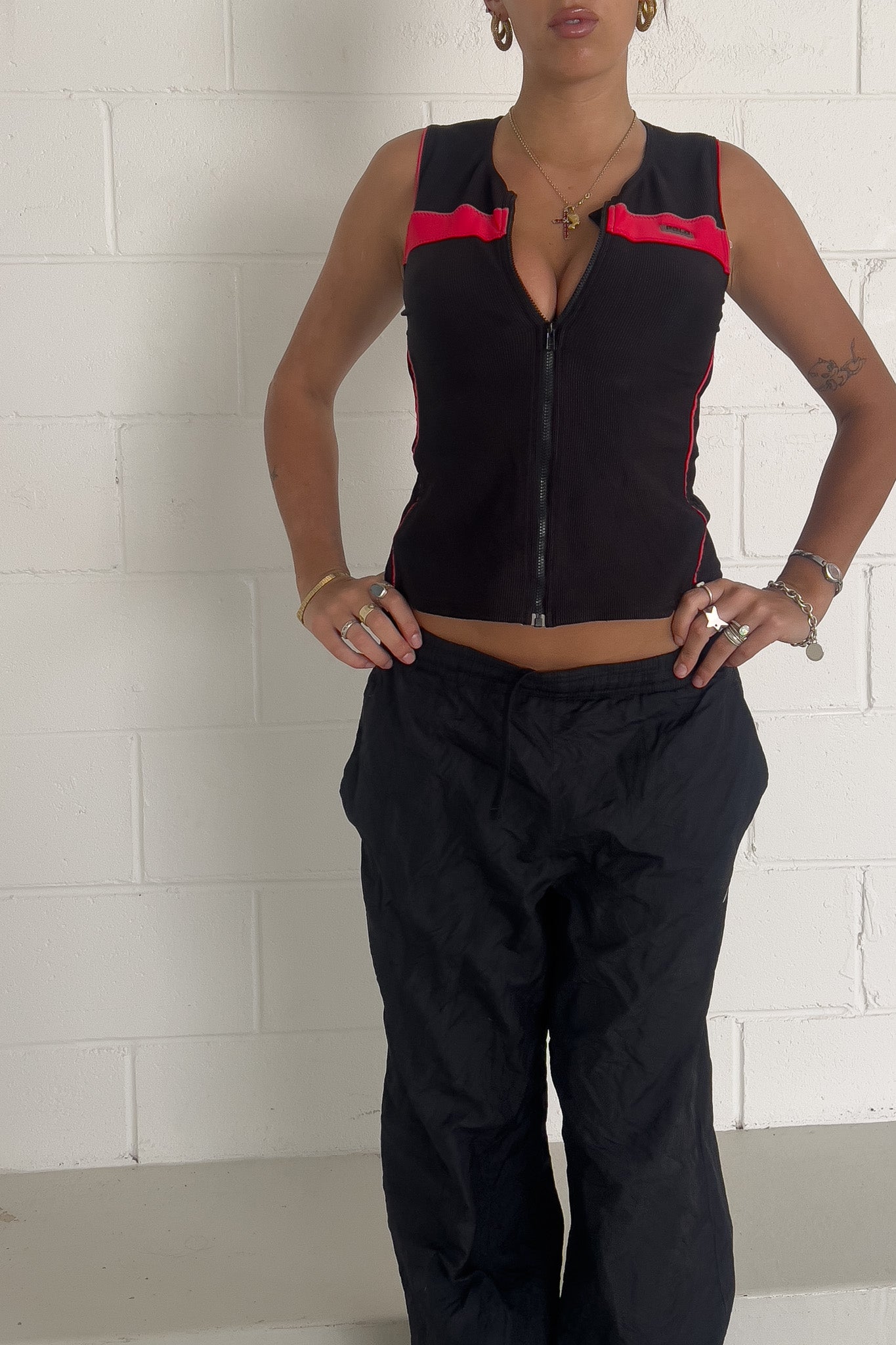 POLO red + black ralph lauren sport tank ★ Size large