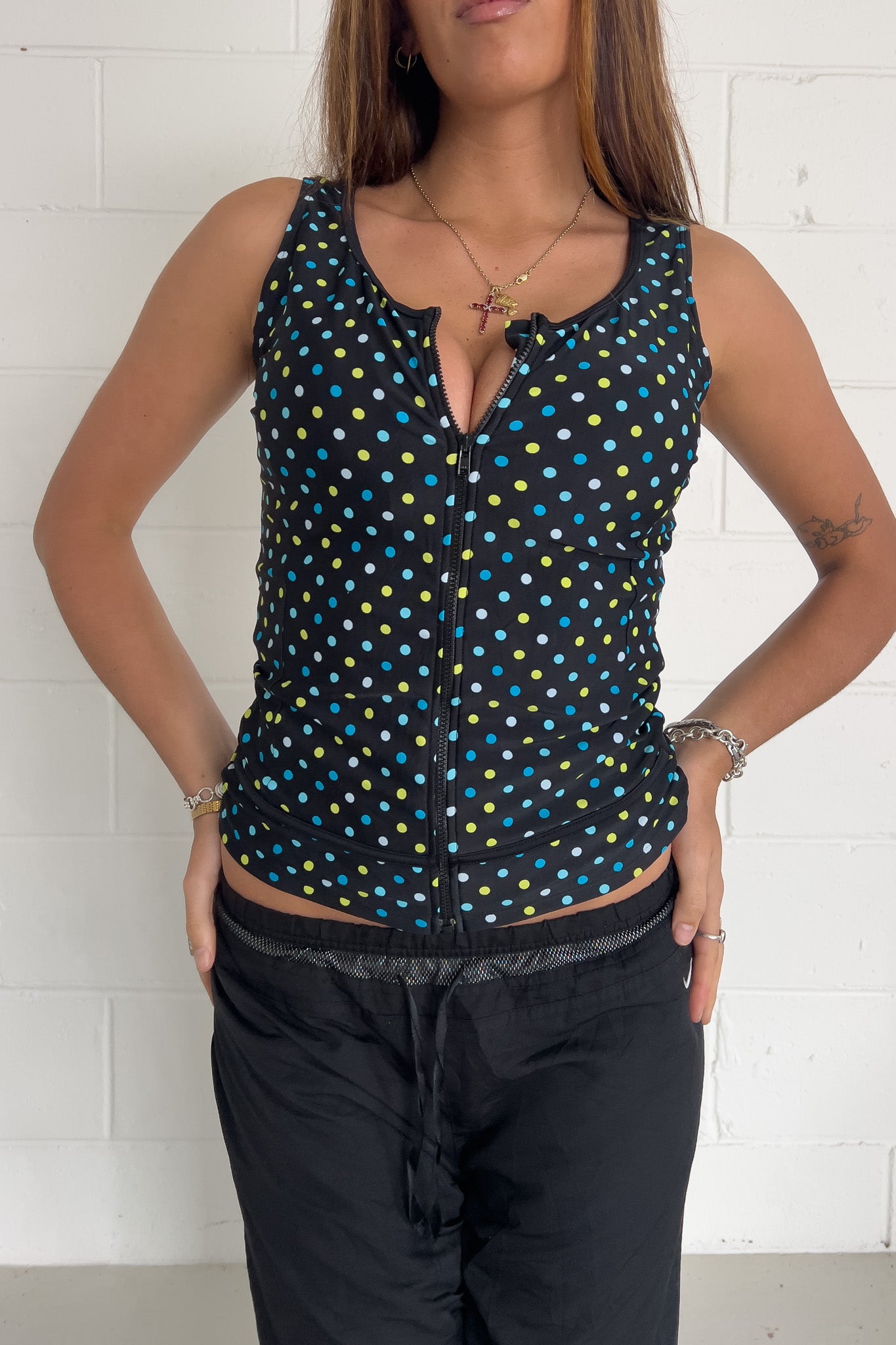POLKA dot sport tank ★ Size estimated medium