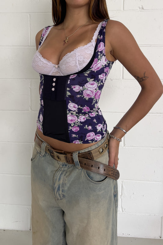 Floral underbust corset ★ Size est xxs - xs