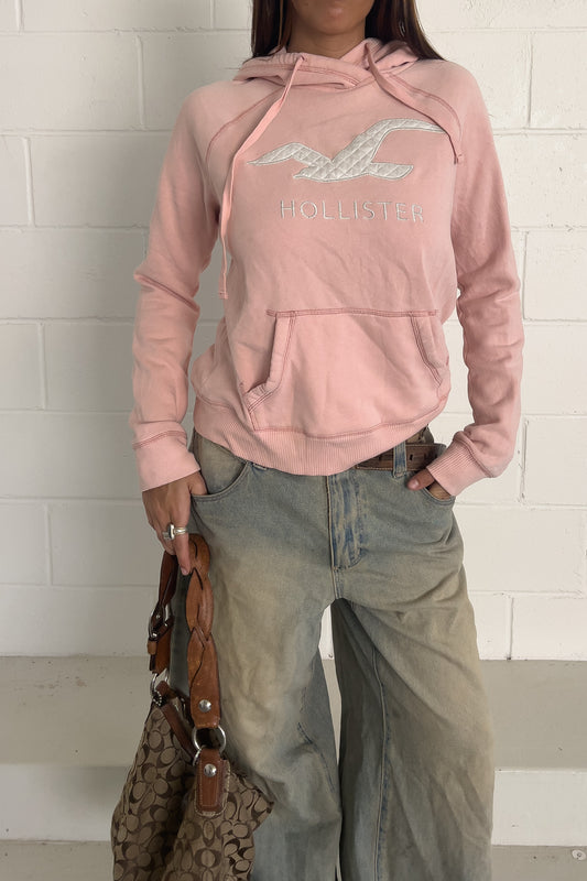 HOLLISTER baby pink vintage hoodie ★ Size large