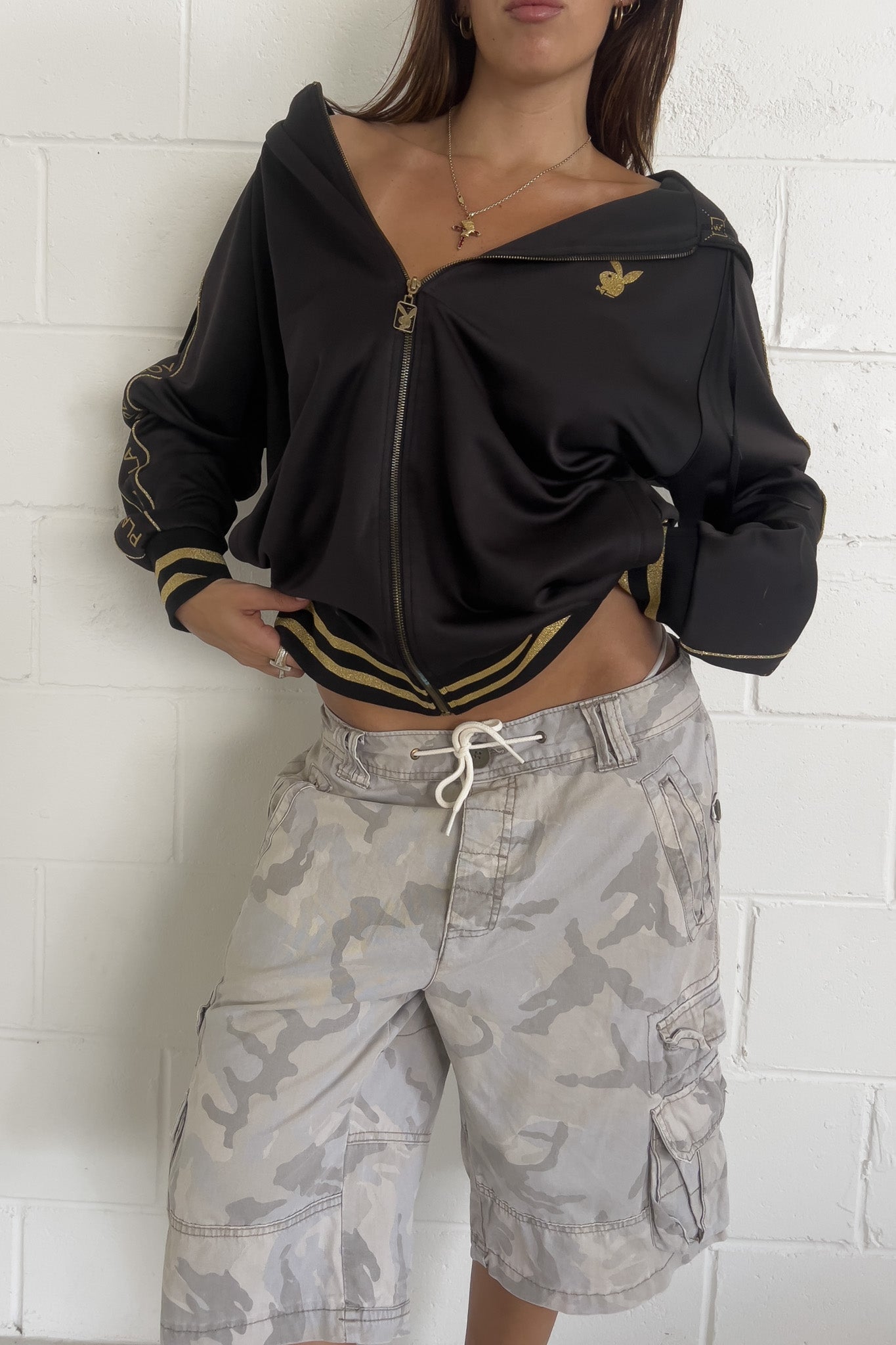 PLAYBOY gold trim jacket ★ Size 4L