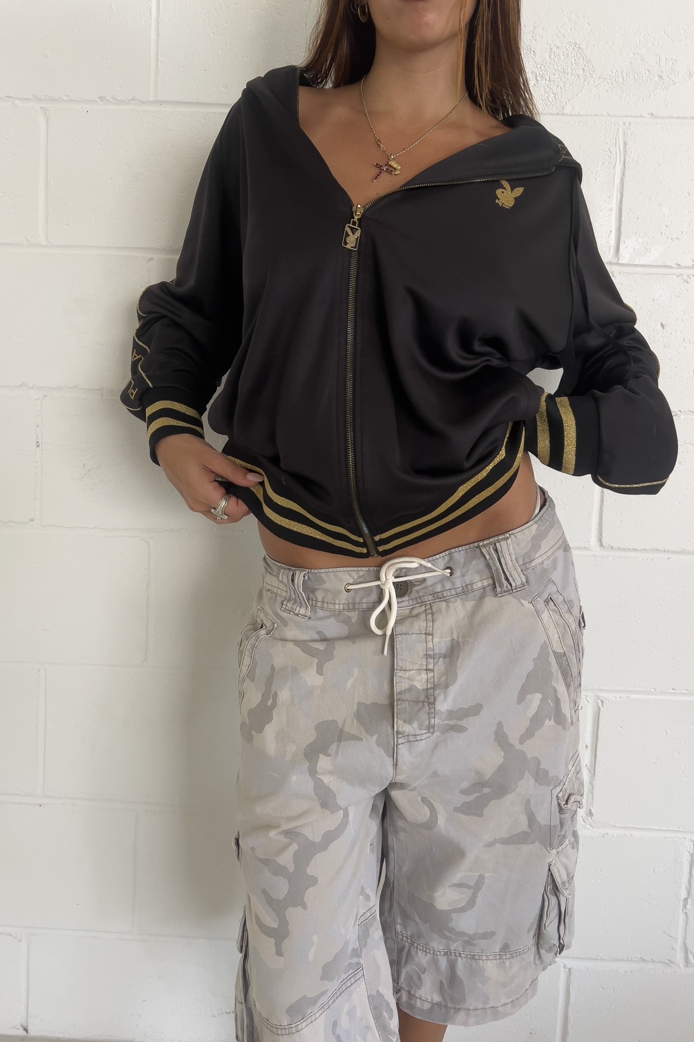 PLAYBOY gold trim jacket ★ Size 4L