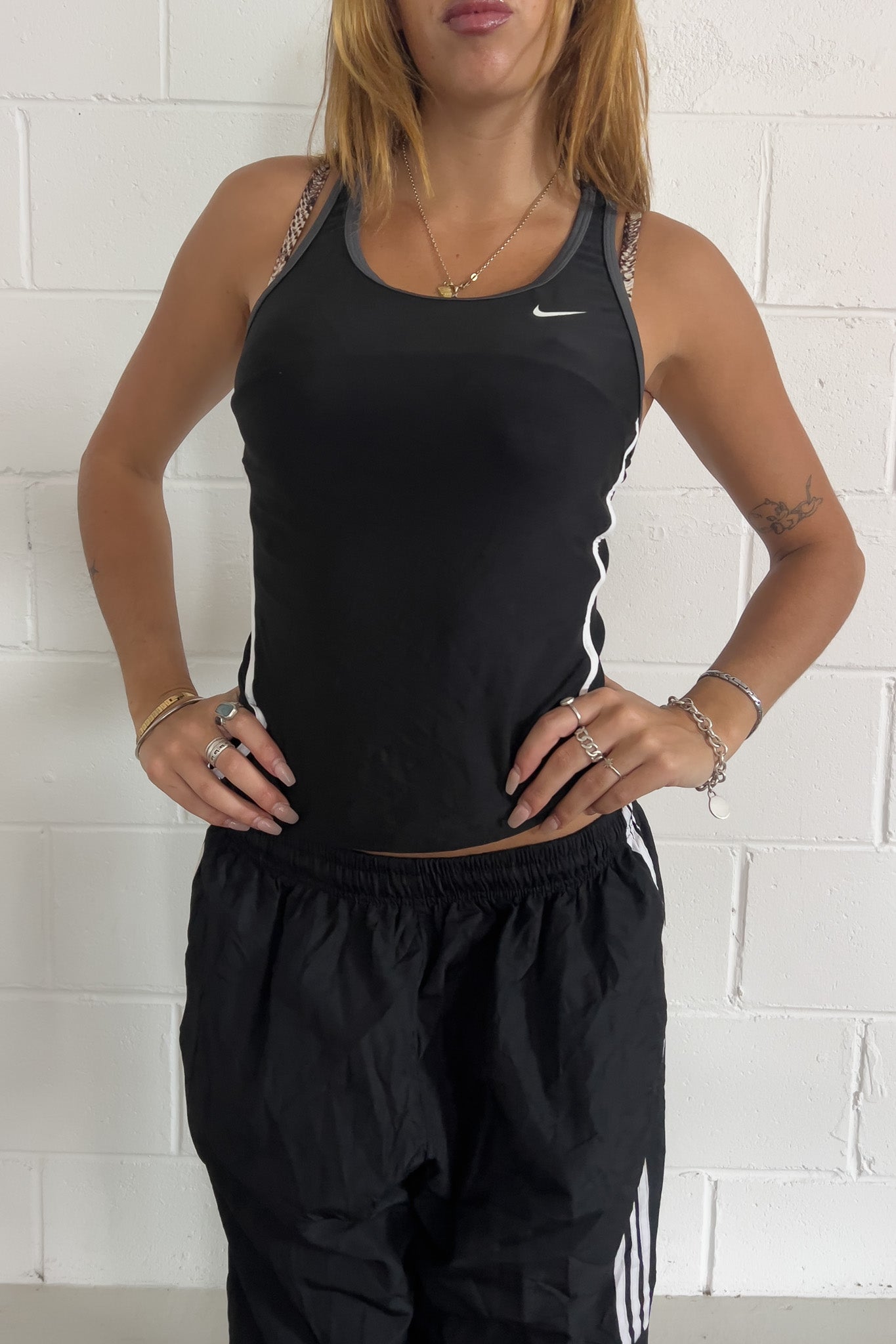 NIKE black no zip sport tank ★ Size estimated xs