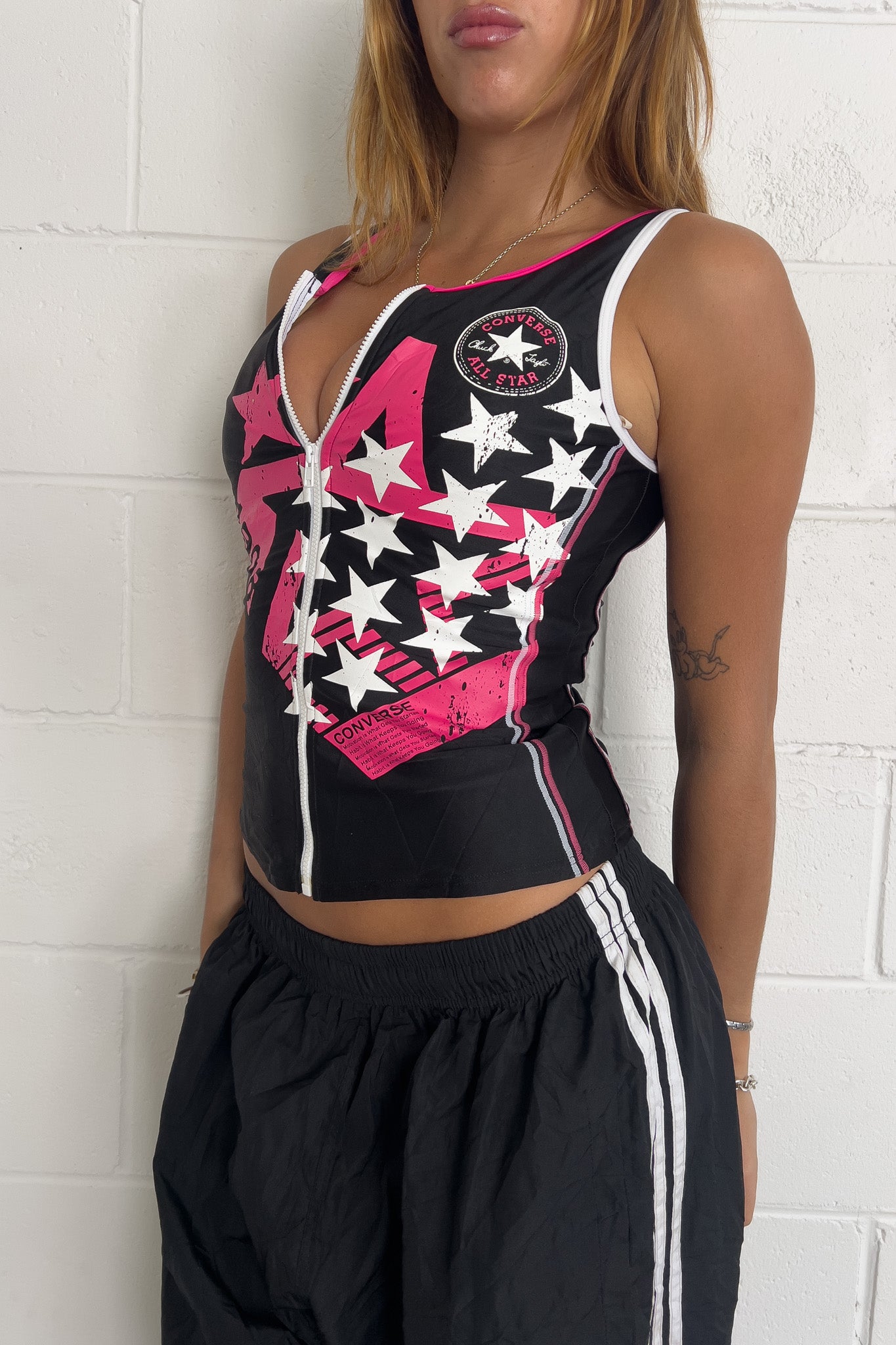 CONVERSE hot pink star sport tank ★ Size estimated small