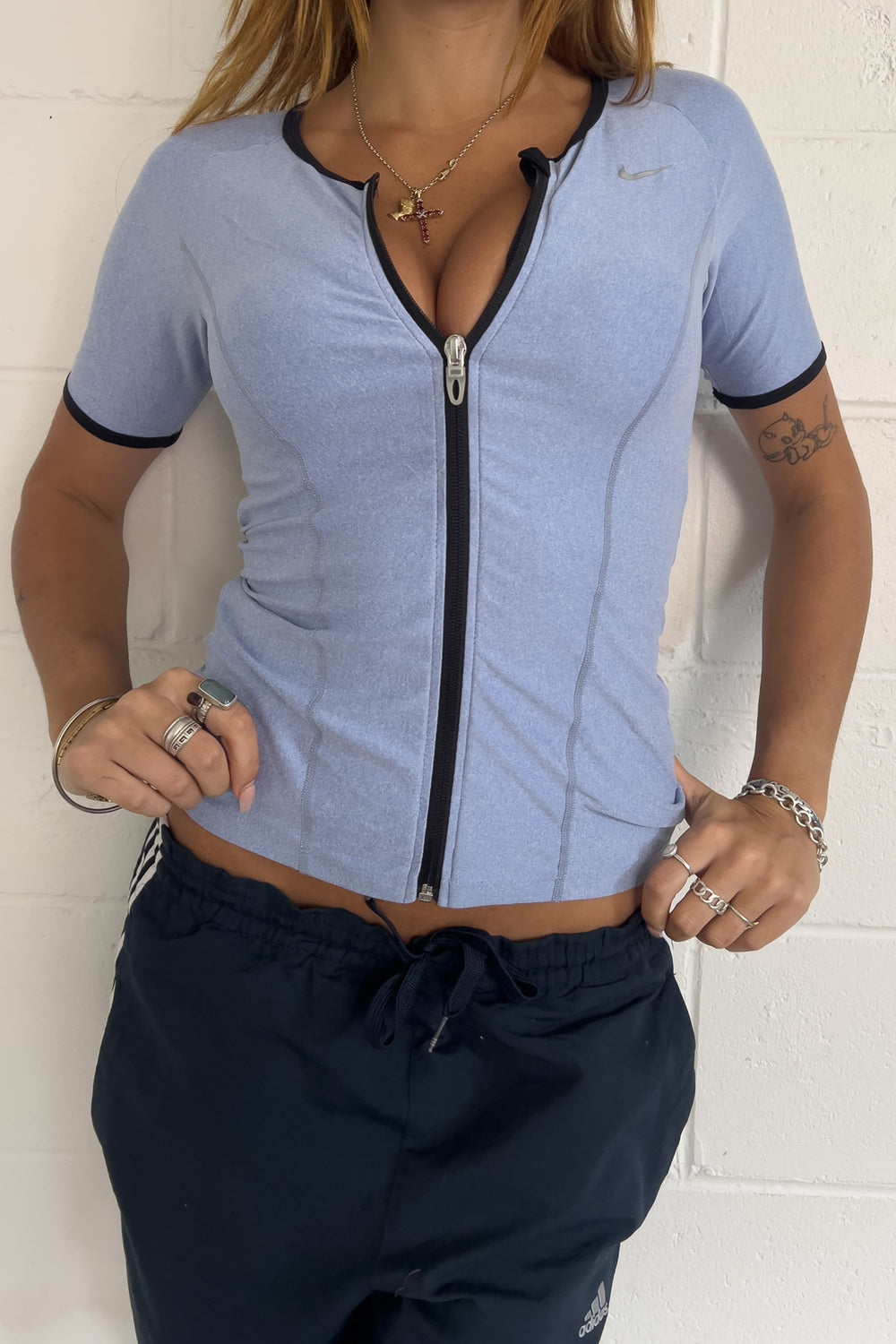 NIKE baby blue sport tank + sleeves ★ Size estimated medium