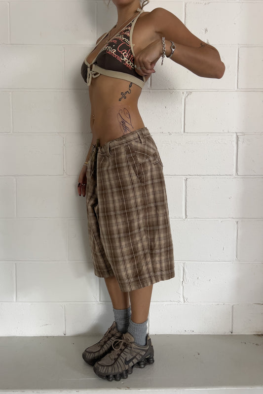 Brown plaid jorts ★ Size one size (DRAWSTRING)