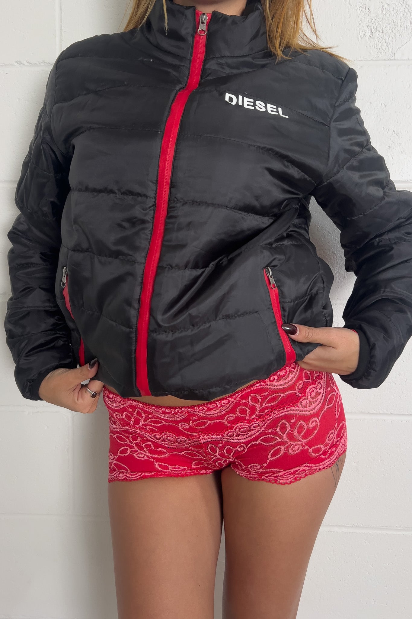 DIESEL black puffer jacket ★ Size large