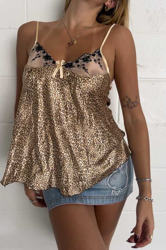 Satin leopard print cami ★ Size estimated medium