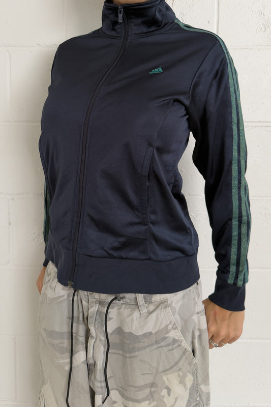 ADIDAS navy + green sport jacket ★ Size 10
