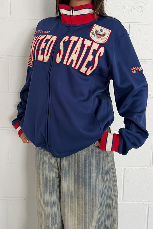UNITED STATES navy zip up jacket ★ Size large