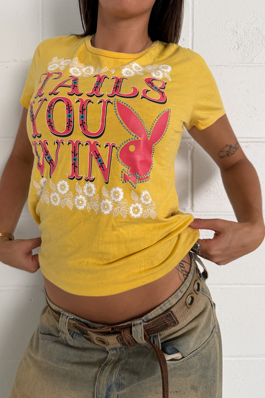 PLAYBOY mustard top ★ Size Medium