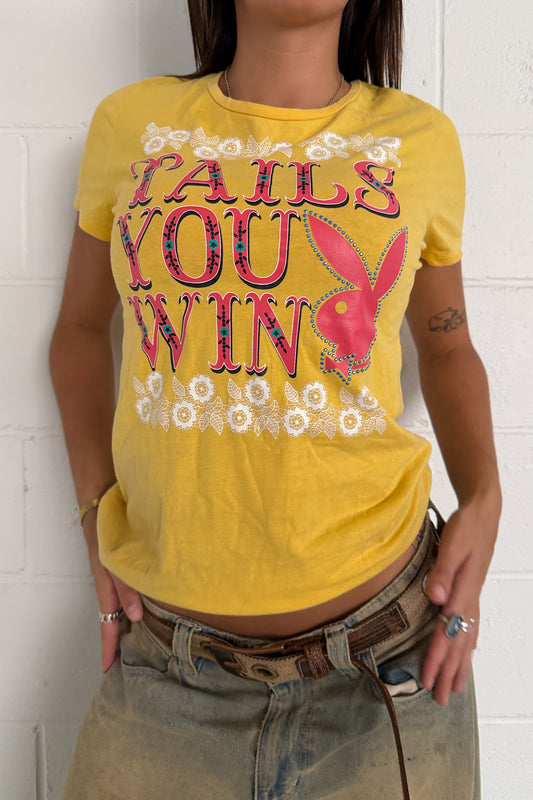 PLAYBOY mustard top ★ Size Medium