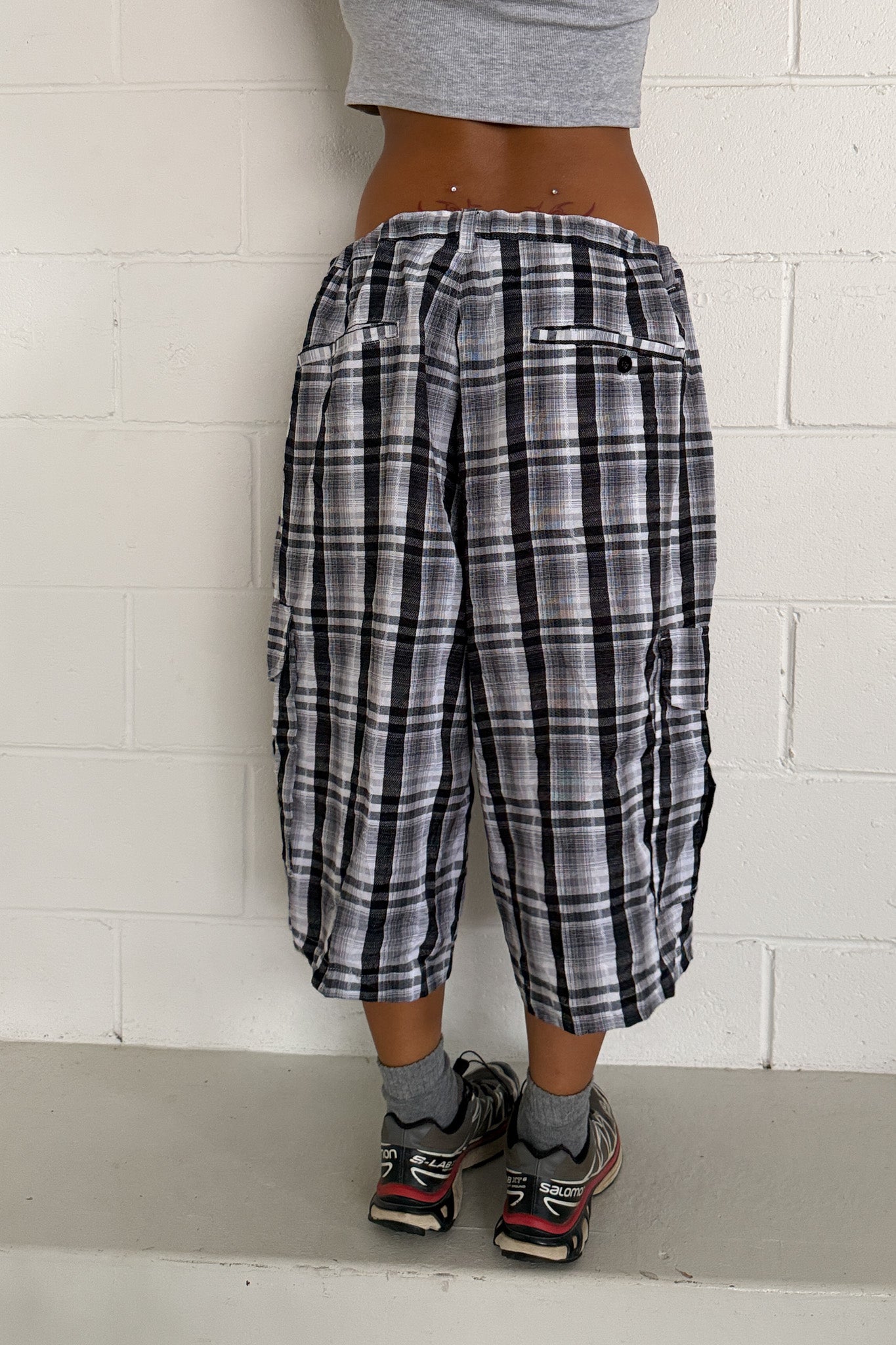BEYOND THE LIMIT plaid shorts ★ One size adjustable waist