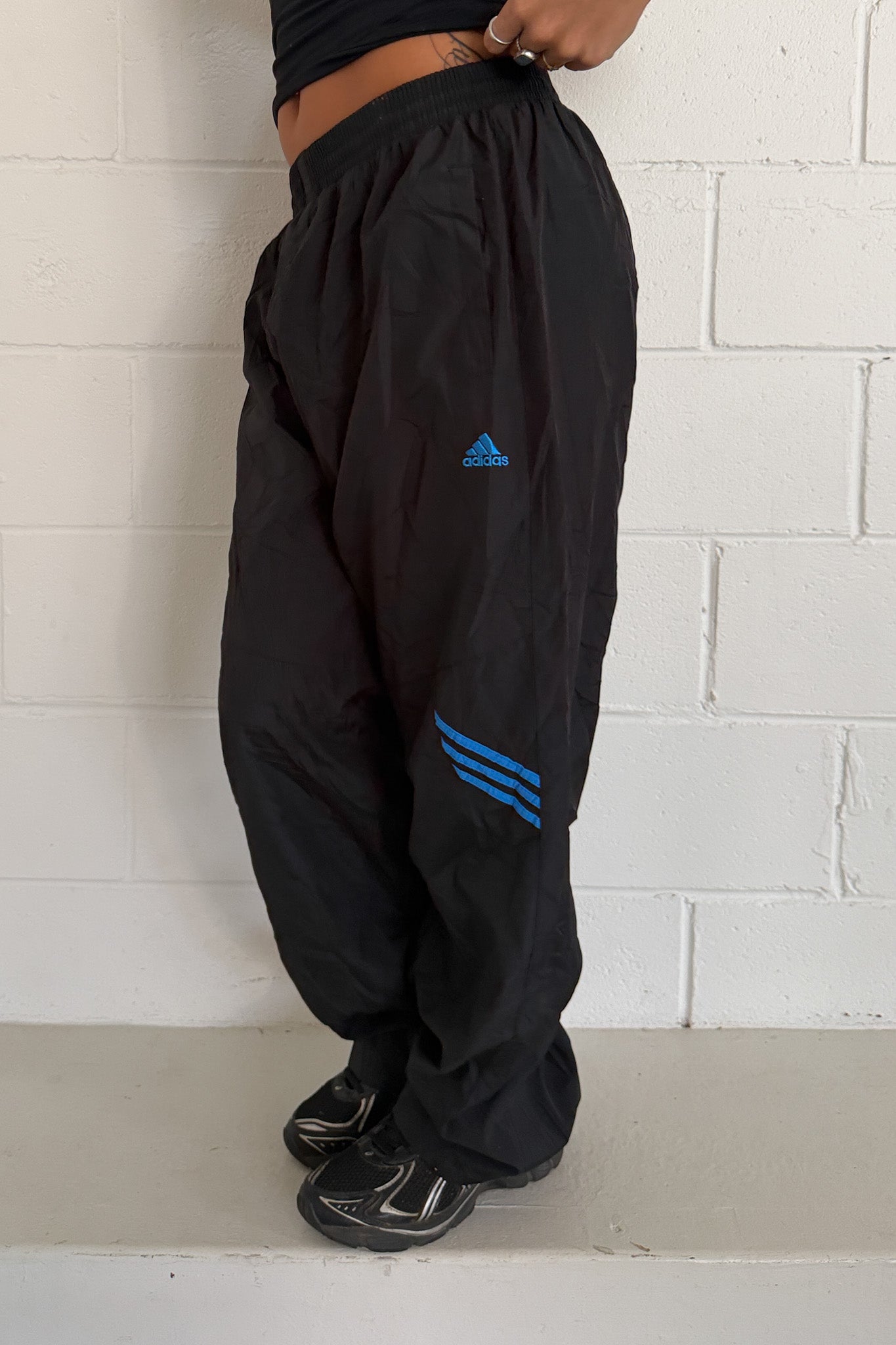 ADIDAS blue logo track pants ★ Size small-medium