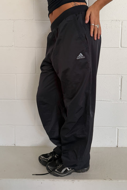ADIDAS black thick waist-band track pants ★ Size small-large