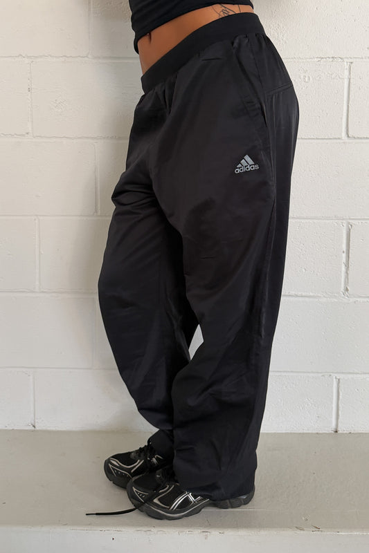ADIDAS black thick waist-band track pants ★ Size small-large