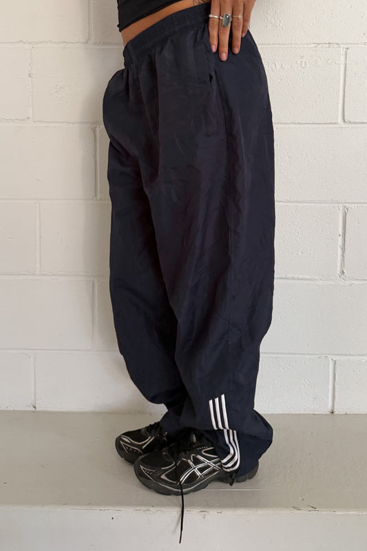 ADIDAS navy 3-stripe track pants ★ Size small-medium