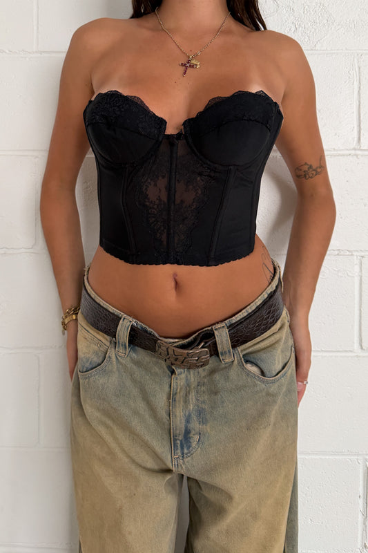 Black strapless corset ★ Size est extra small