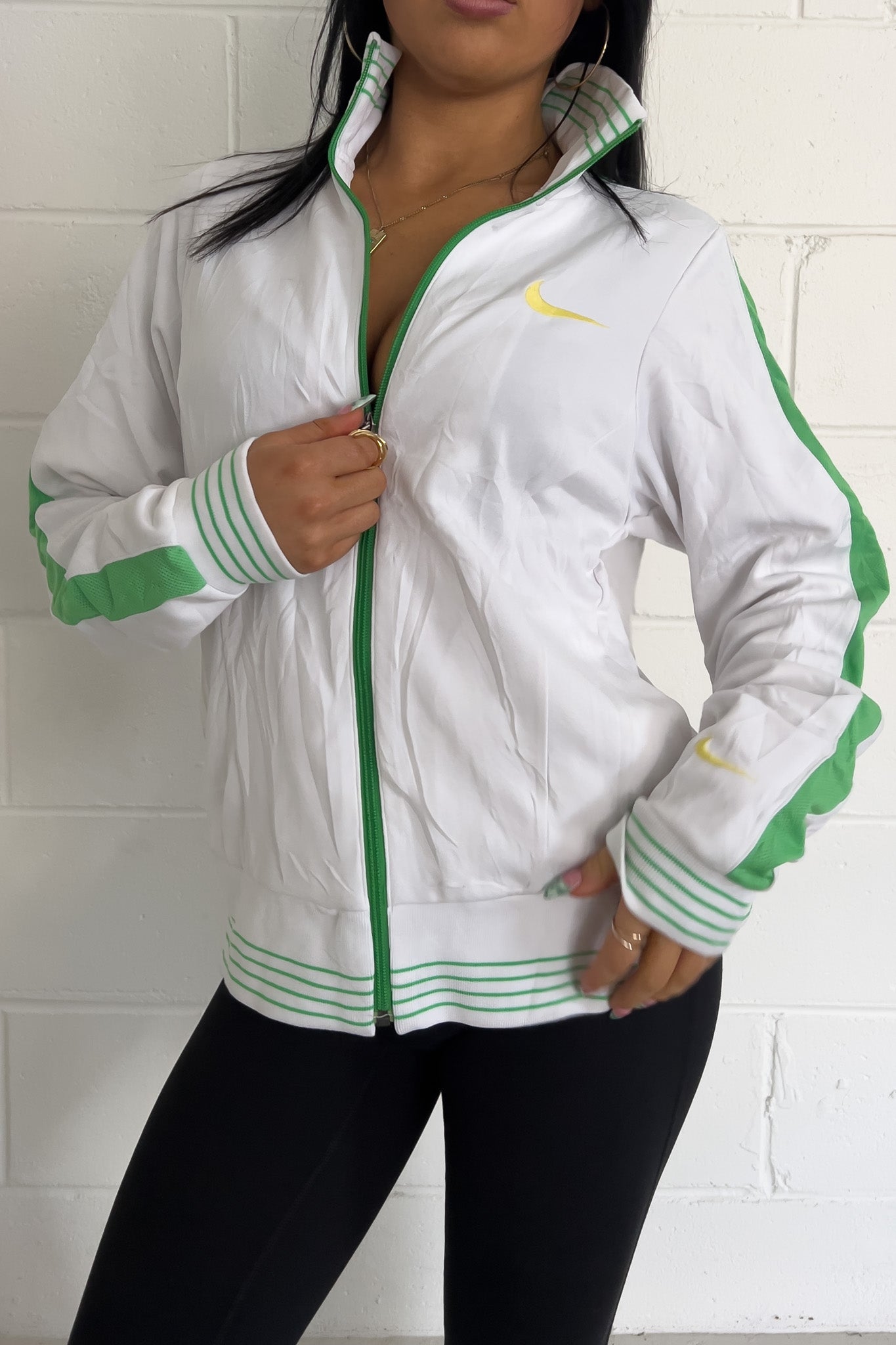NIKE white + green jacket ★ Size labelled XL