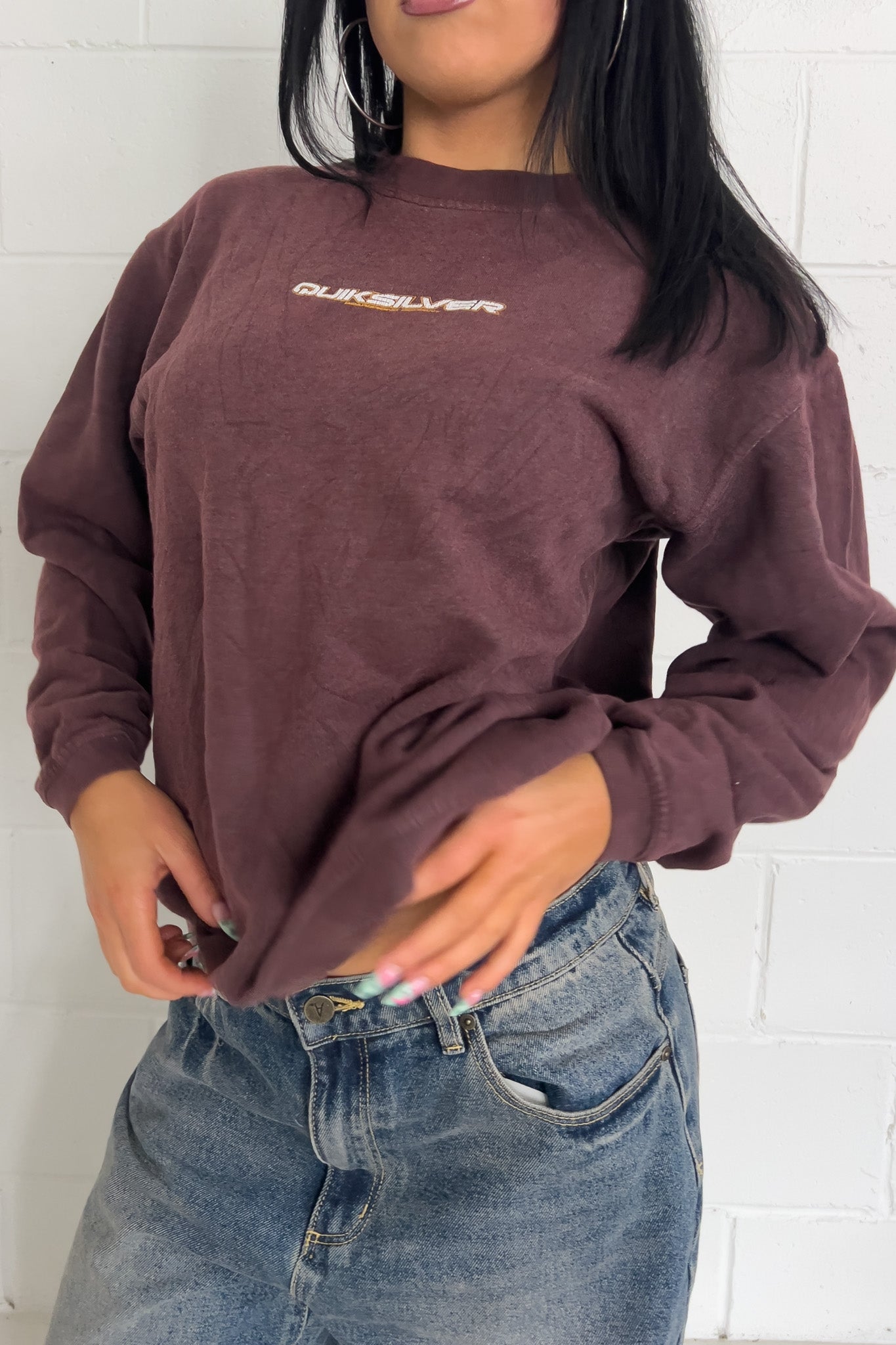 QUICKSILVER red long sleeve ★ Size est medium