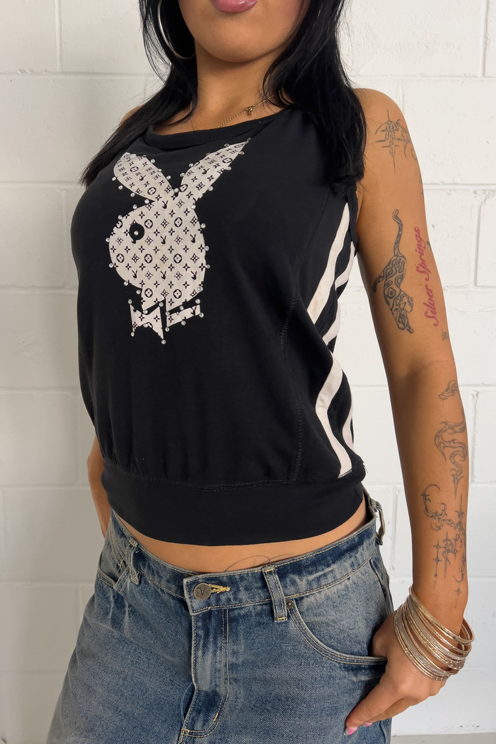 PLAYBOY black halter top ★ Size est large