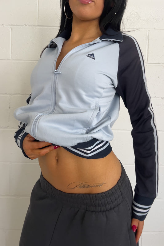 ADIDAS baby blue track jacket ★ Size labelled small