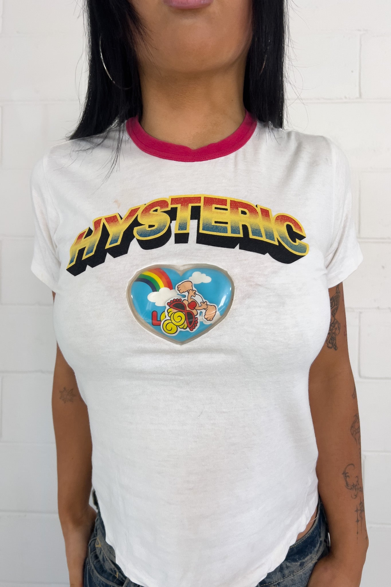 HYSTERICS white "interactive" tee ★ Size est medium