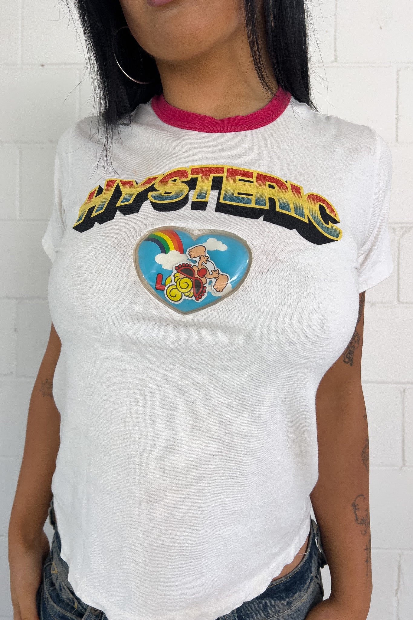 HYSTERICS white "interactive" tee ★ Size est medium